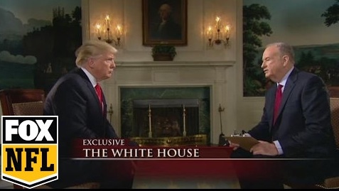 President Trump and Bill O'Reilly before the Super Bowl talking about killers in the US government